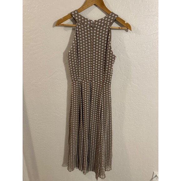 Tommy Hilfiger Brown & White Polka Dot Pleated Mini Pretty Woman Dress - Picture 14 of 15